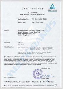 LED CE Certificate - LVD 14715744-1