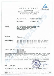LED CE certificate of MR16 - EMC 14716728-2