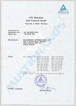 LED CE Certificate LVD 14715744 – page 2 of 2