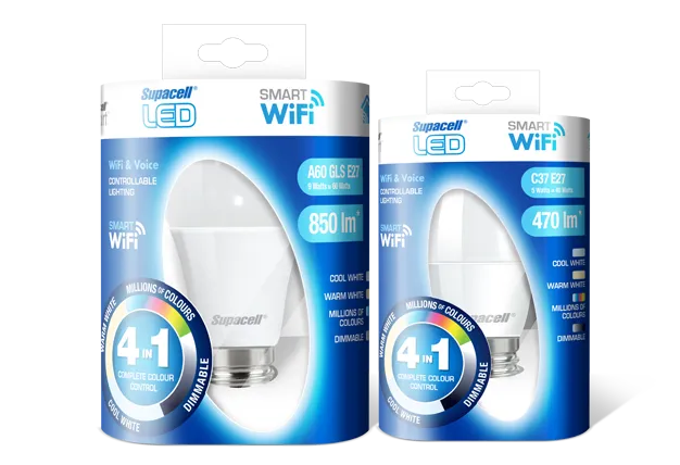 Supacell Smart WiFi LED bulb packs