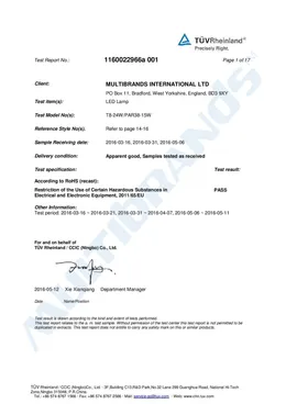 RoHS2 compliance document – page 1 of 17