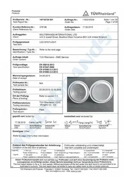 Test Report Certificate no.14716728 – page 1 of 30
