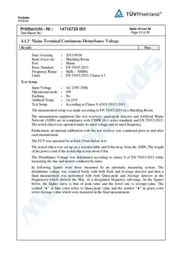 Test Report Certificate no.14716728 – page 10 of 30