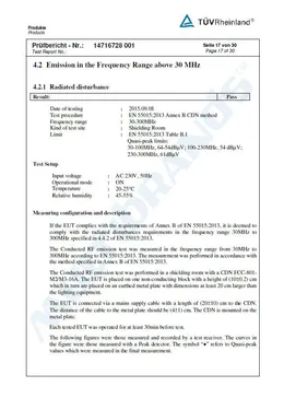 Test Report Certificate no.14716728 – page 17 of 30