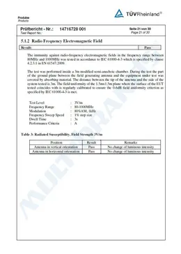 Test Report Certificate no.14716728 – page 21 of 30