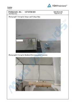 Test Report Certificate no.14716728 – page 29 of 30