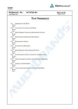 Test Report Certificate no.14716728 – page 3 of 30