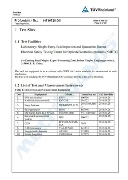 Test Report Certificate no.14716728 – page 5 of 30