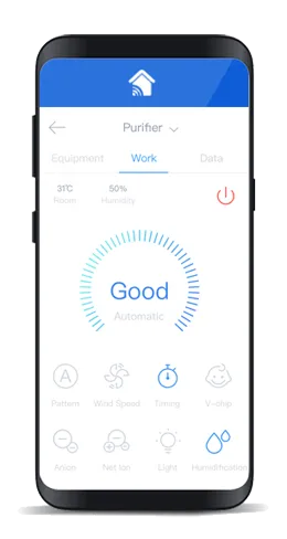Supacell Smart app screen controlling a smart purifier