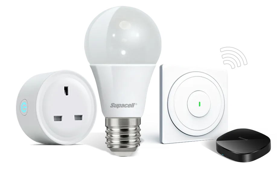 Supacell Smart plug, LED bulb, wall switch and IR controller