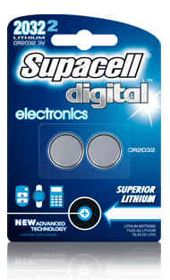 Supacell digital electronics CR2032 button cell 3 volt 2 pack