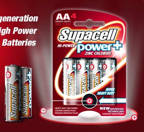 Supacell high power zinc chloride AA batteries 4 pack